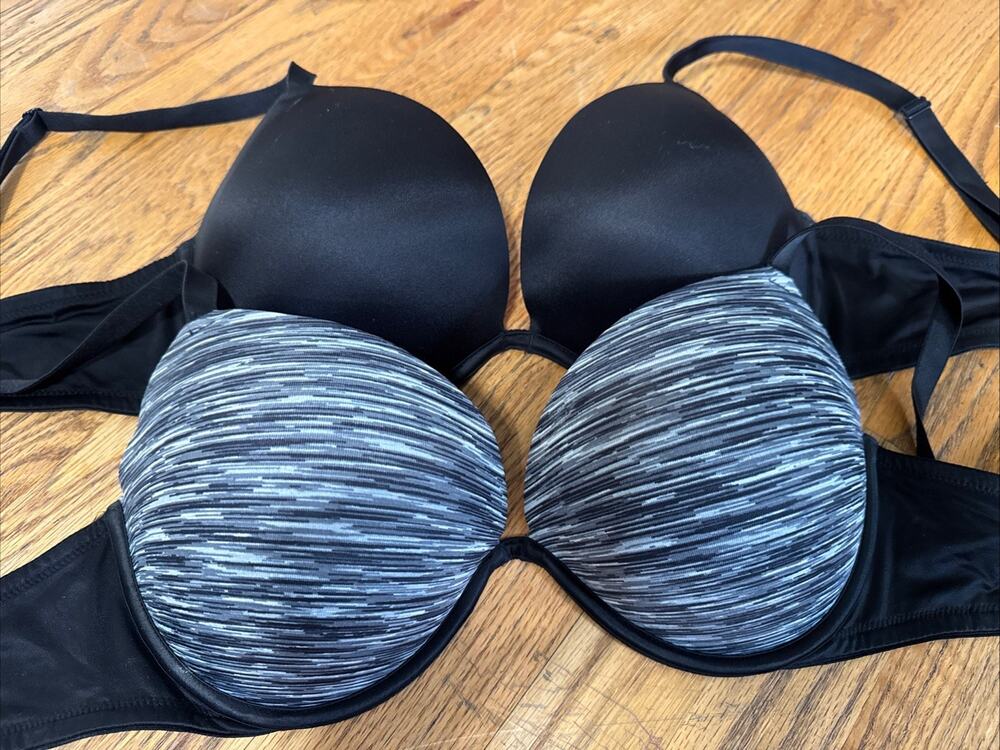 Lot Of 2 Victoria's Secret PINK Super Push Up Wear Everywhere Bra 36D